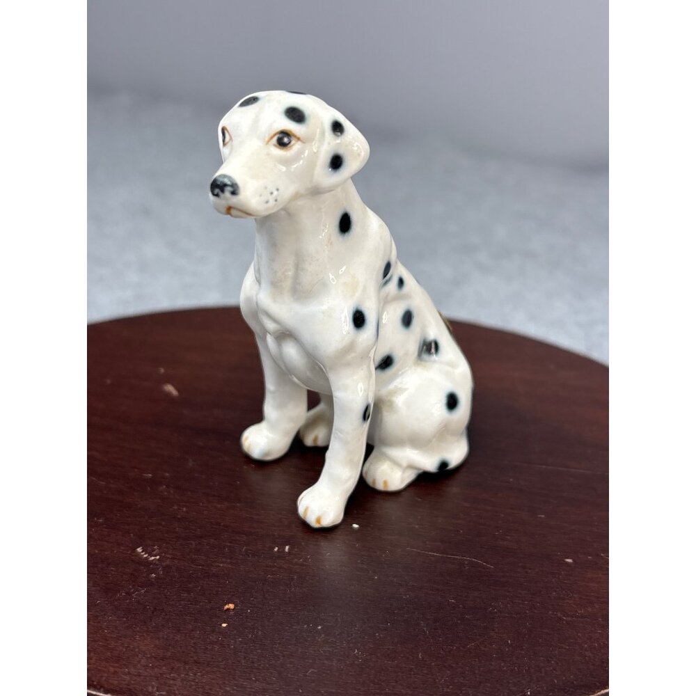 Dalmatian Figurine Bone China Sitting Dog Collectible Vintage
